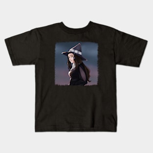 A dark haired witch Kids T-Shirt